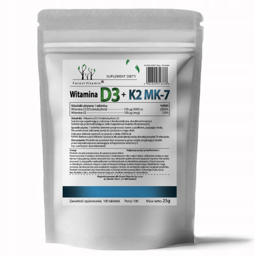 Forest Vitamin witamina D3 4000 IU + K2 MK-7